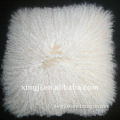 natural white color mongolian fur tibet lamb fur pillow